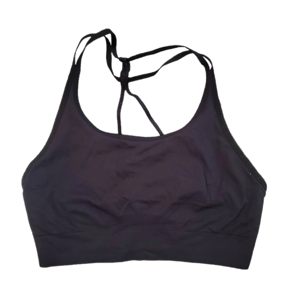 Fabletics Women's Black Low Impact Strappy Workout‎ Yoga Sports Bra Small